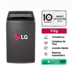 LG - Lavadora Carga Superior 9kg Smart Inverter WT9BVTB Negro