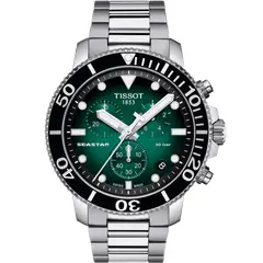 Tissot - Reloj para Hombre Seastar 1000 Quartz Chronograph Plata y Negro