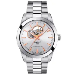 Tissot - Reloj para Hombre Gentleman Powermatic 80 Open Heart Plata