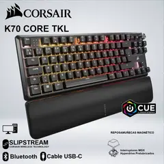 CORSAIR - TECLADO GAMING K70 CORE TKL WIRELESS RGB MECANICO INALAMBRICO