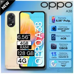 OPPO - Celular A38 6.56" Pulg. 4GB RAM 128GB ColorOS 13.1 - Dorado