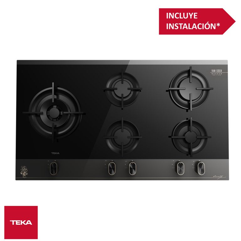 Cocina Empotrable a Gas 90cm 5 Hornillas Van Gogh GBC 95 VBA BV
