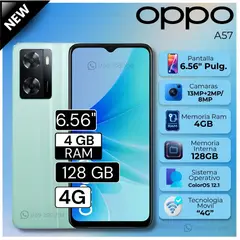 OPPO - Celular A57 6.56" Pulg. 4GB RAM 128GB ColorOS 12.1 - Verde