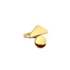GENERICO - Anillo Geométrico Ajustable en Acero Quirúrgico Enchapado en Oro 18K