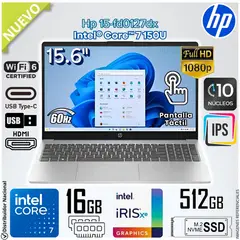 HP - Laptop Notebook 15-FD0127DX 15.6" FHD Touch Screen IPS Intel® Core™ 7 150U 16GB RAM 512GB SSD - B4HN8UA