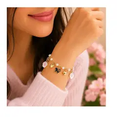 GENERICO - PULSERA PARA MUJER - PATITAS DE GATO DORADA