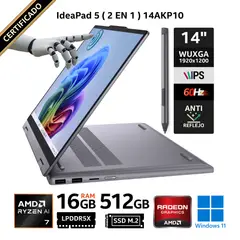LENOVO - Laptop IdeaPad 5 (2 en 1), Táctil 14" WUXGA IPS, Ryzen AI 7 350, RAM 16GB, SSD 512GB, 14AKP10