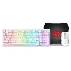 CYBERTEL - Kit Gamer Striker GT1802W Teclado Mecánico + Mouse + Pad Mouse