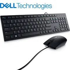 Dell - Combo Teclado y Mouse KM300C con Cable USB Negro