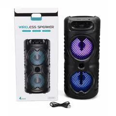 GENERICO - Parlante Portátil Bt Con Radio Fm Lector Usb Tf Card Luz Rgb