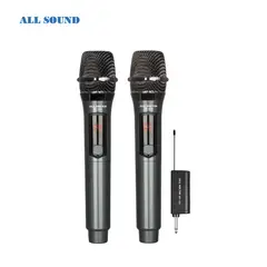 ALL SOUND - MICRÓFONO INALÁMBRICO DOBLE DE MANO VHF RECARGABLE WP-15VB