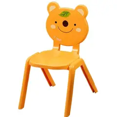 GRETAIL - Silla Sillita Banco Infantil Para Niños Niñas Naranja Osito
