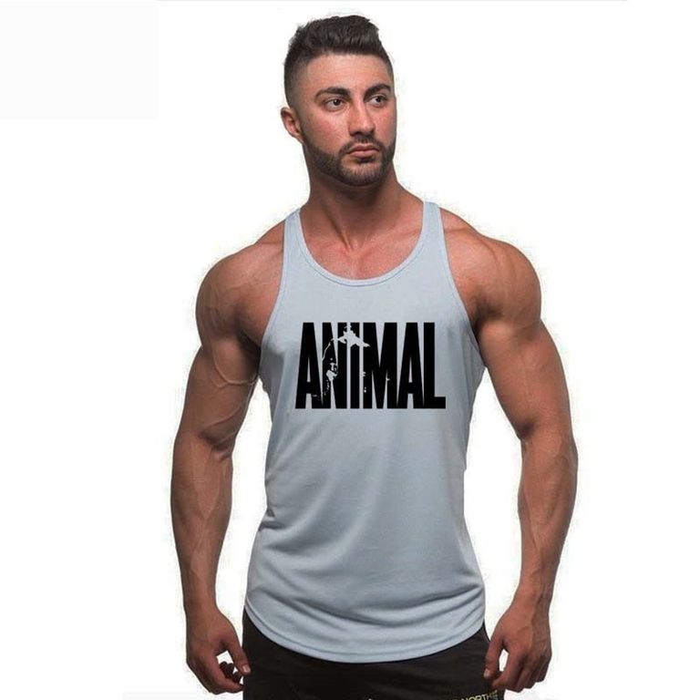 Polera sin mangas estampado hombre