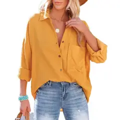 TIOZONEY - Camisa de mujer con cuello en V