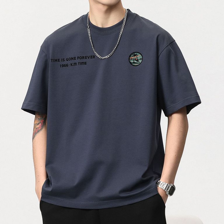 Polera Manga Corta 100 Algodón Slim Fit Hombre