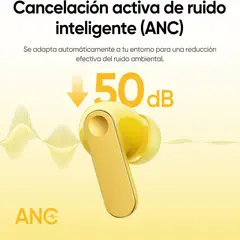 REALME - Buds T500 Pro (ANC) Batería de 56 h, Traducción AI, Controles táctiles,IP55, Negro