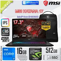 Msi - Laptop Gamer KATANA 17 17.3" Intel® Core i7-13620H 16GB DDR5 512GB SSD RTX 4060 B13VFK-1293PE