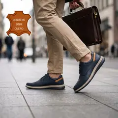 GENERICO - Zapatos Casuales con Pasador en Puro Cuero con Planta Ultralight