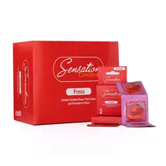 GENERICO - Preservativos Sensation Fresa Con Puntos Caja 90 X 3 Und