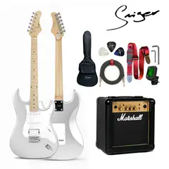 Marshall - Pack Completo de Guitarra Eléctrica Smiger L G2 H Plateado y Amplificador MG10