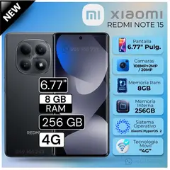 XIAOMI - Celular Redmi Note 15 6.77" Pulg. 8GB RAM 256GB HyperOS 2 - Negro