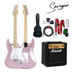 Marshall - Pack Completo de Guitarra Eléctrica Smiger L G2 H Rosado y Amplificador MG10