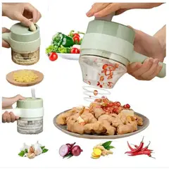 GENERICO - PICATODO DE VERDURAS ELECTRICO RECARGABLE CON CARGA USB COLOR VERDE