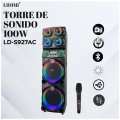 LIDIMI - Torre de Sonido Bluetooth 100W RMS LD-S927AC Iluminación LED