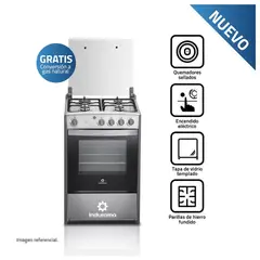 INDURAMA - Cocina de Pie Coruña Qz a Gas 4 Quemadores Croma