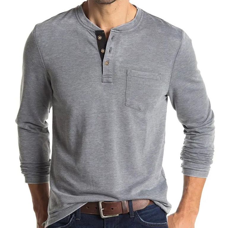 Polera Manga Larga Algodón Hombre