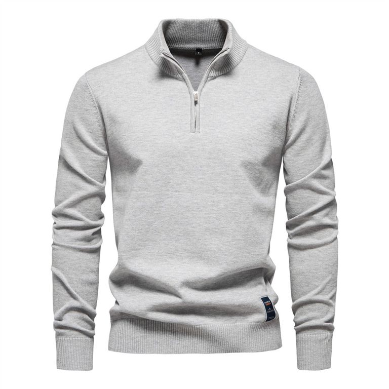 Camisa de punto con media cremallera para hombre