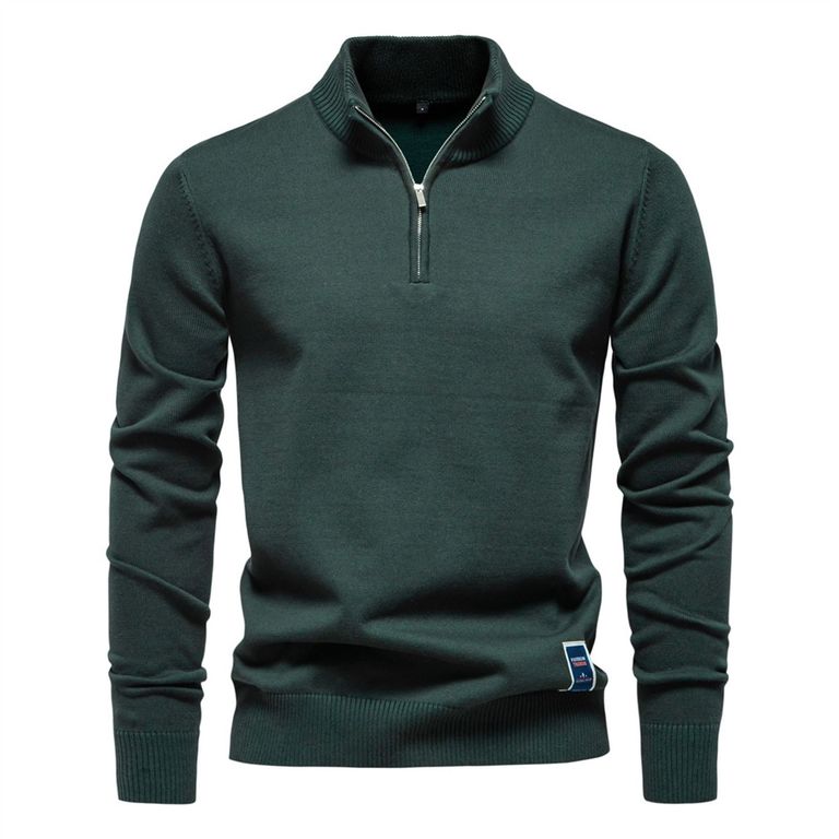 Camisa de punto con media cremallera para hombre