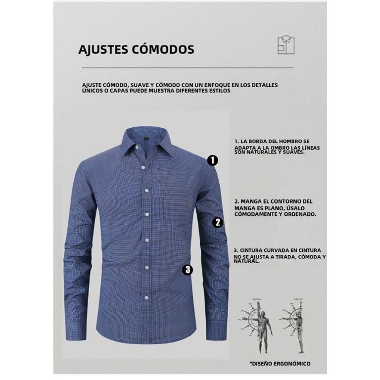 Camisa de cuadros elástica