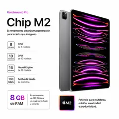 APPLE - IPAD PRO 12.9 CHIP M2 6TA GEN 128GB WIFI - SPACE GRAY