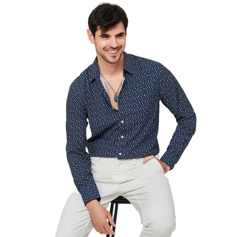 Camisa floral de manga larga