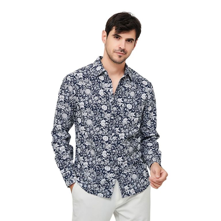 Camisa floral de manga larga