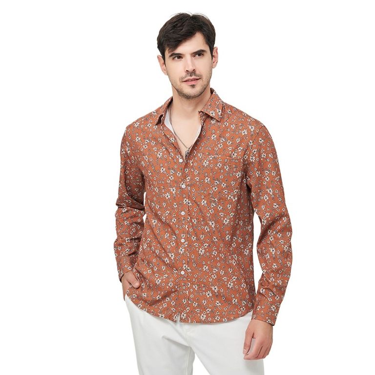 Camisa floral de manga larga