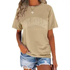 TIOZONEY - Blusa holgada estampada para mujer-Café