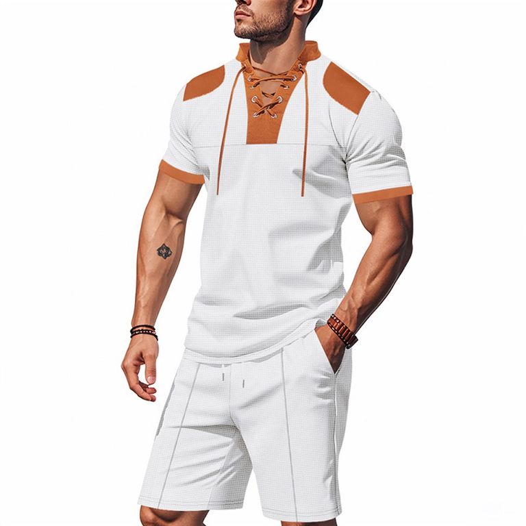Pantalones cortos de manga corta para hombres - Blanco