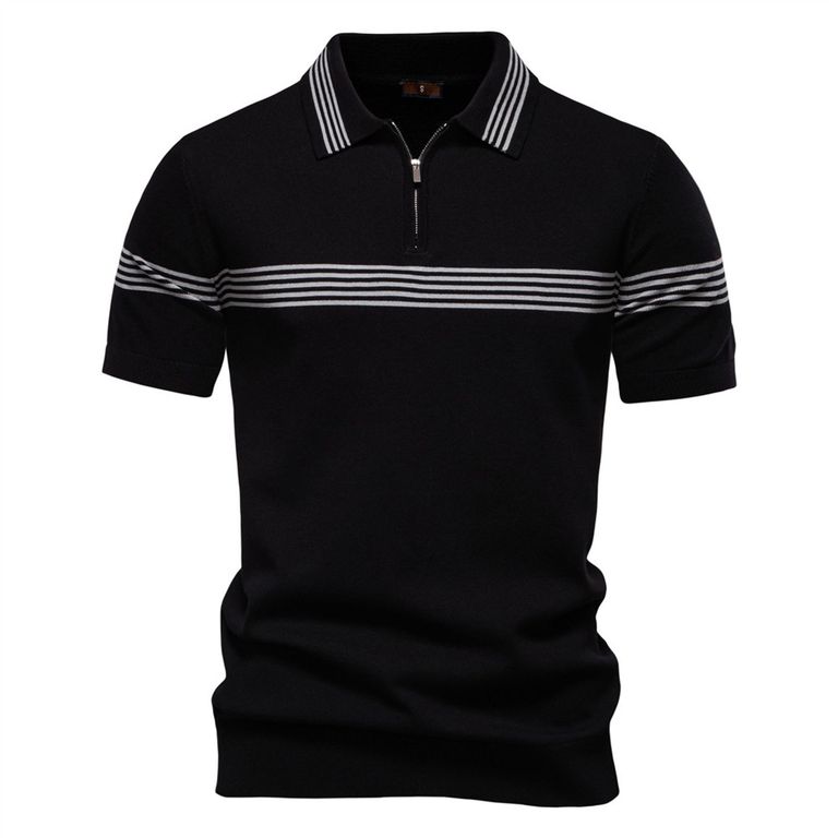 Polo con cuello para hombre-Negro