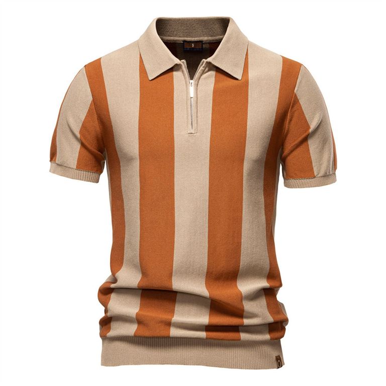 Polo a rayas para hombre-Marrón