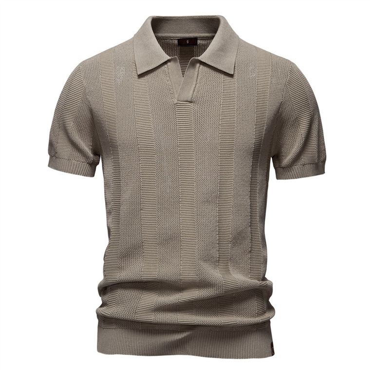 Polo a rayas para hombre-Marrón