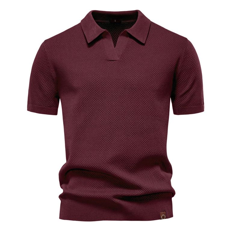 Polo de manga corta para hombre-Rojo