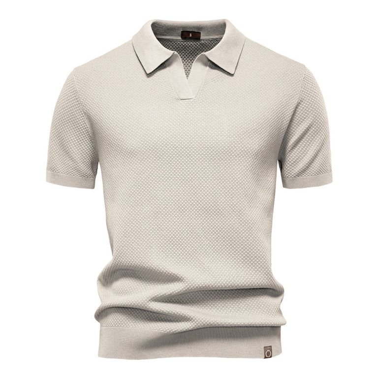 Polo de manga corta para hombre-Beige