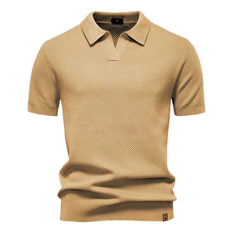 Polo de manga corta para hombre-Marrón