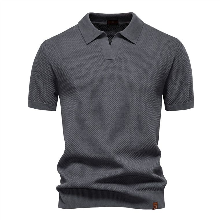 Polo de manga corta para hombre-Gris