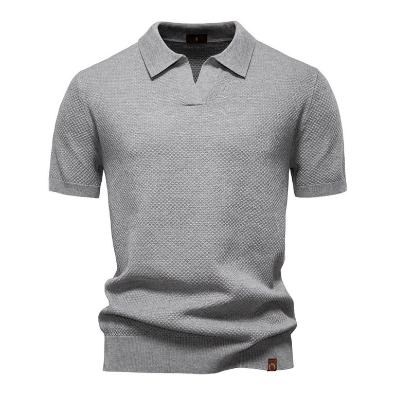 Polo de manga corta para hombre-Gris