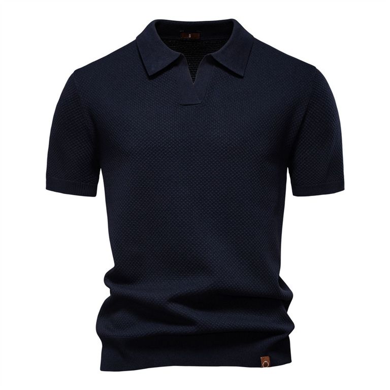 Polo de manga corta para hombre-Azul