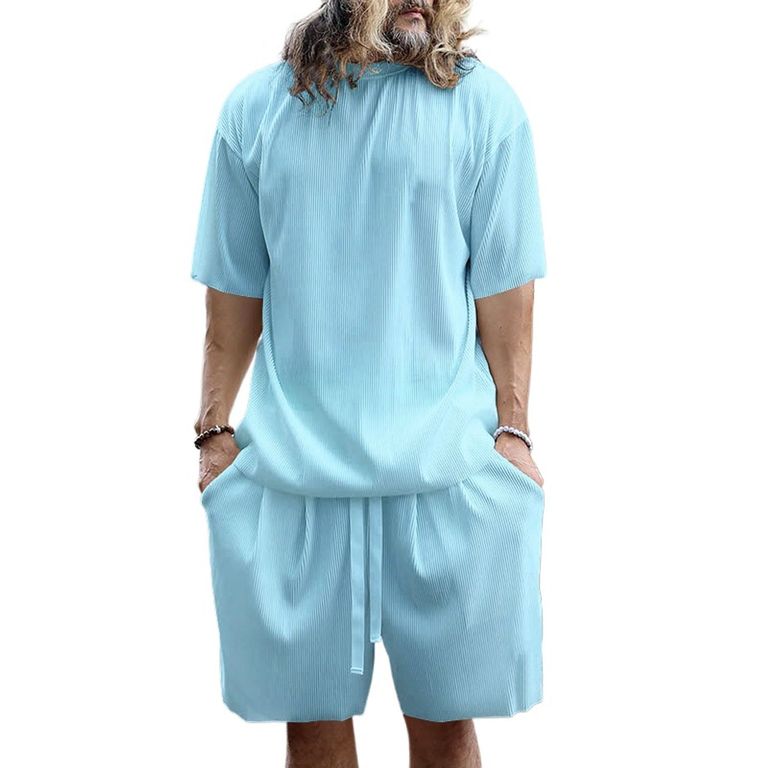 Pantalones cortos de manga corta para hombres - Azul