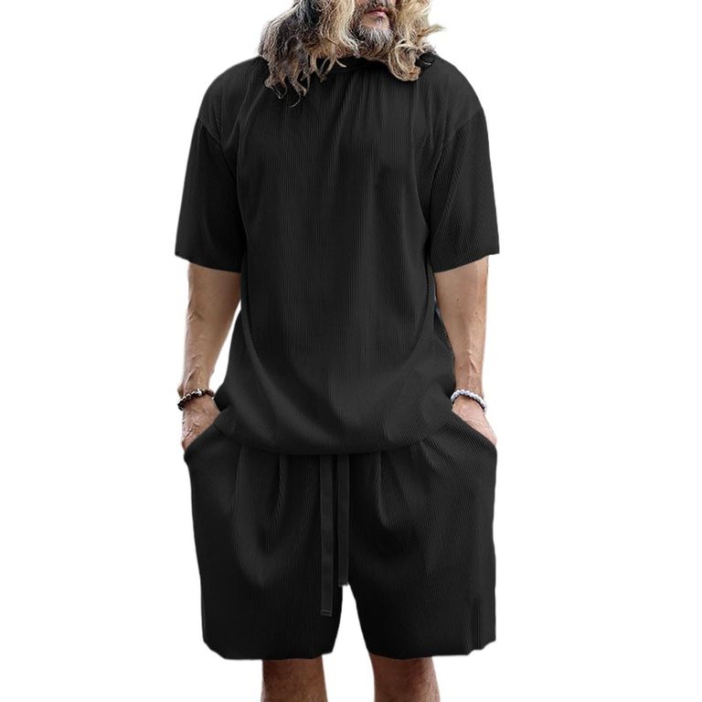 Pantalones cortos de manga corta para hombres - Negro